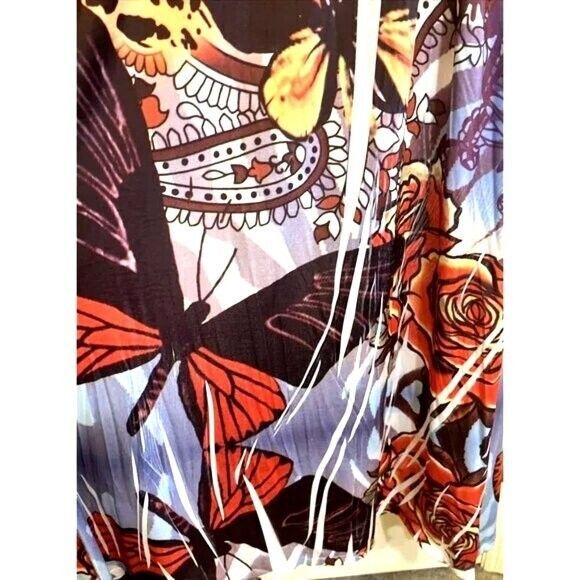 Sam & Max Jungle Print Maxi Dress L Leopard Rose Butterfly Boho Colorful - Picture 10 of 12